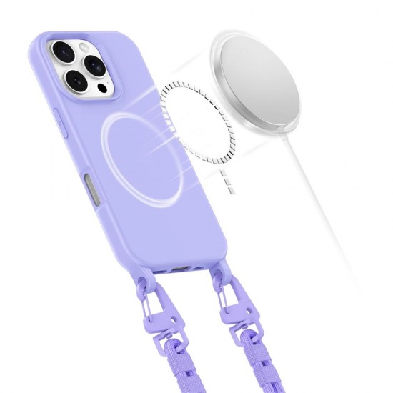 Tech-Protect MagNecklace MagSafe Case with Lanyard for iPhone 16 Pro Max - Purple