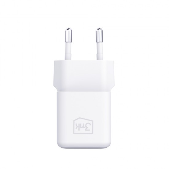 3mk Hyper Charger PD GaN 25W Wall Charger with USB-C Cable - White