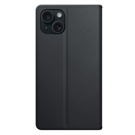 3mk Wallet Case for iPhone 15 - Black