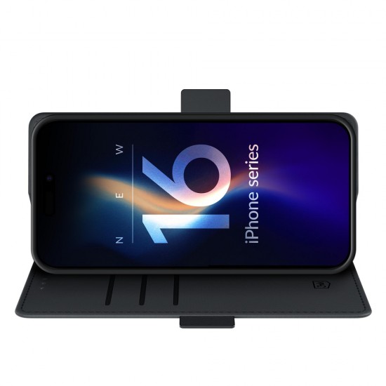 3mk Wallet Case for iPhone 16 Plus - Black