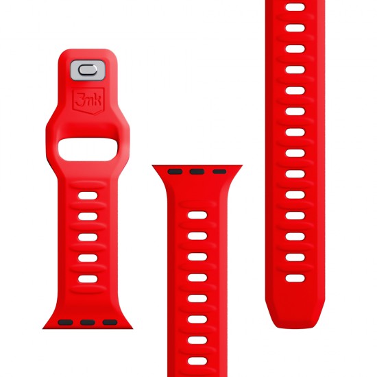 3mk Silicone Watch Strap for Apple Watch 38 / 40 / 41 mm - red