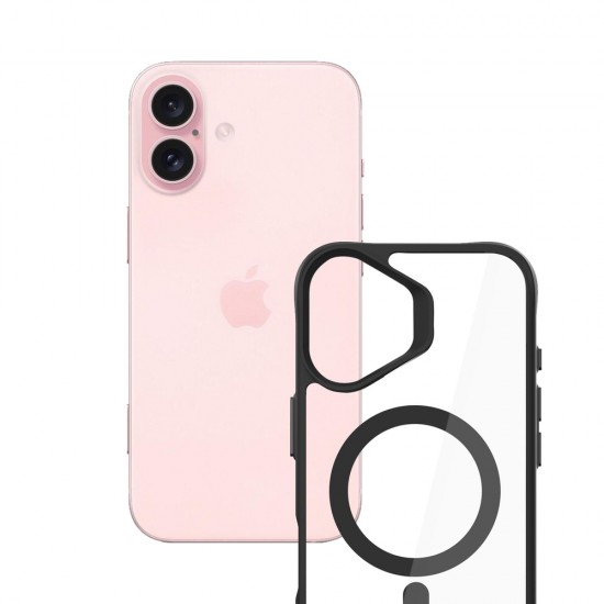 3mk Satin Armor MagCase with MagSafe for iPhone 16 Plus - Clear with Black Frame
