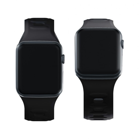 3mk Silicone Watch Strap for Apple Watch 42 / 44 / 45 / 49 mm - black