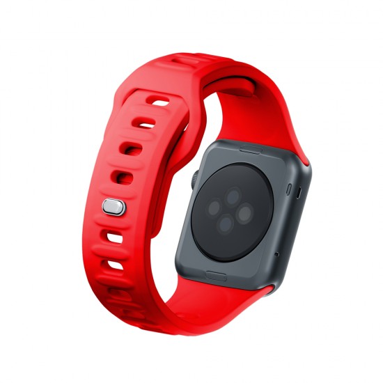 3mk Silicone Watch Strap for Apple Watch 42 / 44 / 45 / 49 mm - red