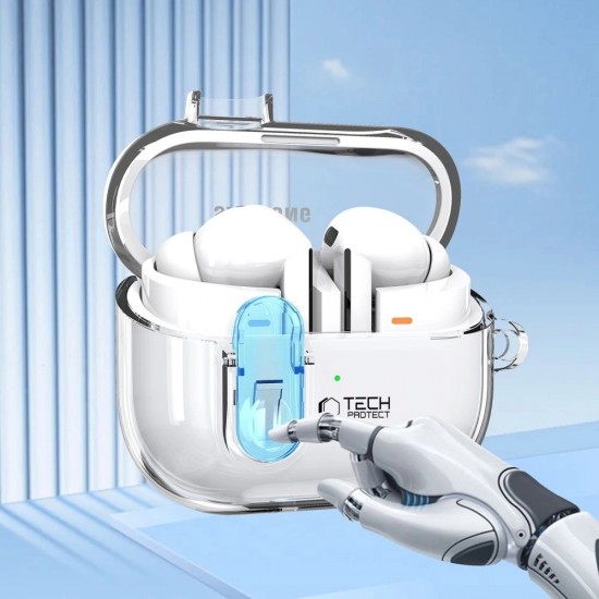 Tech-Protect FlexAir Case with Carabiner for Samsung Galaxy Buds 3 / 3 Pro - Transparent