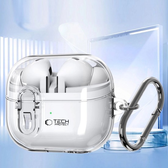 Tech-Protect FlexAir Case with Carabiner for Samsung Galaxy Buds 3 / 3 Pro - Transparent