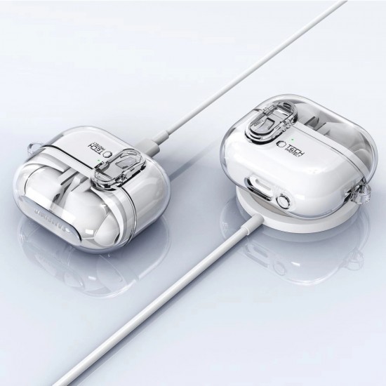 Tech-Protect FlexAir Case with Carabiner for Samsung Galaxy Buds 3 / 3 Pro - Transparent