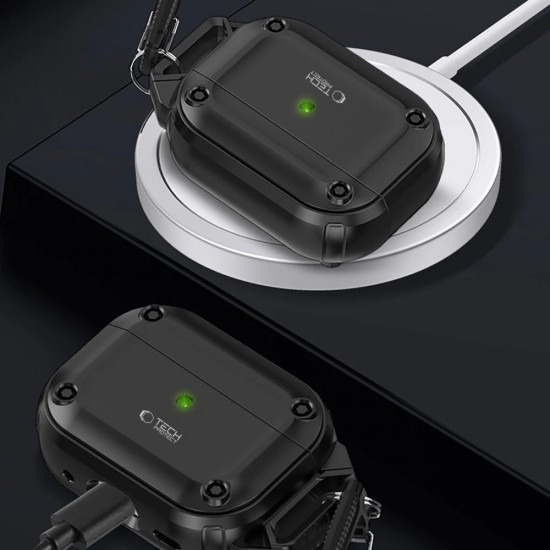 Tech-Protect Rough Hook Case with Carabiner for Apple AirPods Pro 1 / 2 - Black