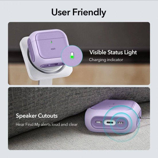 ESR Orbit Halolock MagSafe case for Apple AirPods 4 - purple