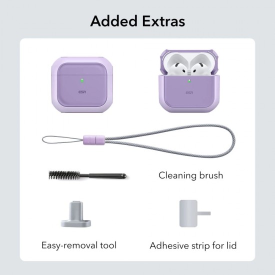 ESR Orbit Halolock MagSafe case for Apple AirPods 4 - purple