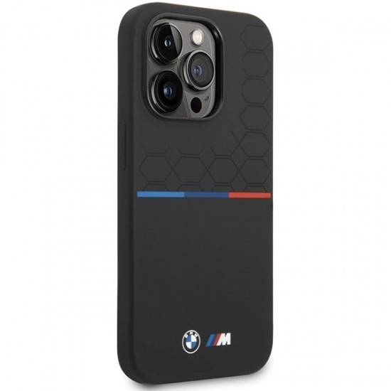 BMW Silicone Pattern iPhone 15 Pro Case - Black