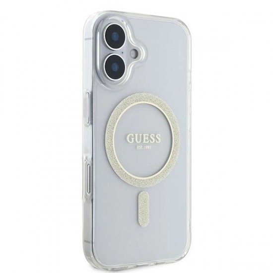Guess IML Glitter Circle MagSafe iPhone 16 Case - Clear