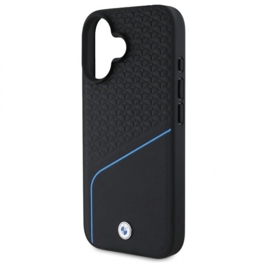 BMW Sign Leather Textured And Line MagSafe iPhone 16 Case - Black