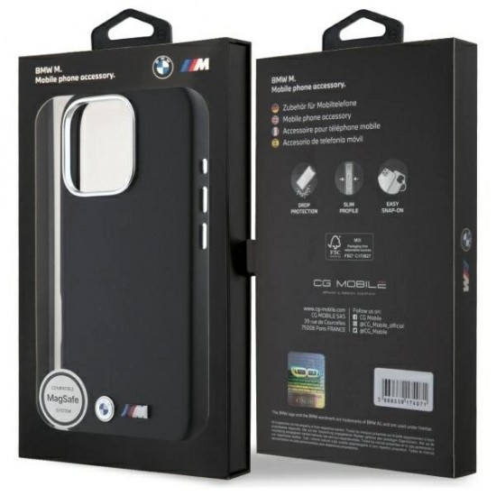 BMW M Smooth Full Wrapped Metal MagSafe Case for iPhone 16 Pro Max - Black