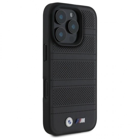 BMW M Perforated And Stitched Line MagSafe case for iPhone 16 Pro Max - black