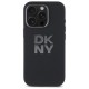 DKNY Liquid Silicone Metal Logo iPhone 16 Pro Case - Black