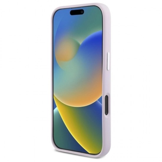 DKNY Liquid Silicone Small Metal Logo MagSafe iPhone 16 Pro Case - Pink