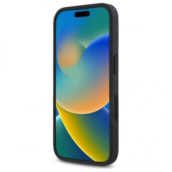 DKNY Repeat Pattern Stack Logo MagSafe iPhone 16 Case - Black