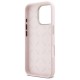 Guess Silicone Script Metal Logo & Frame iPhone 16 Pro Case - Pink