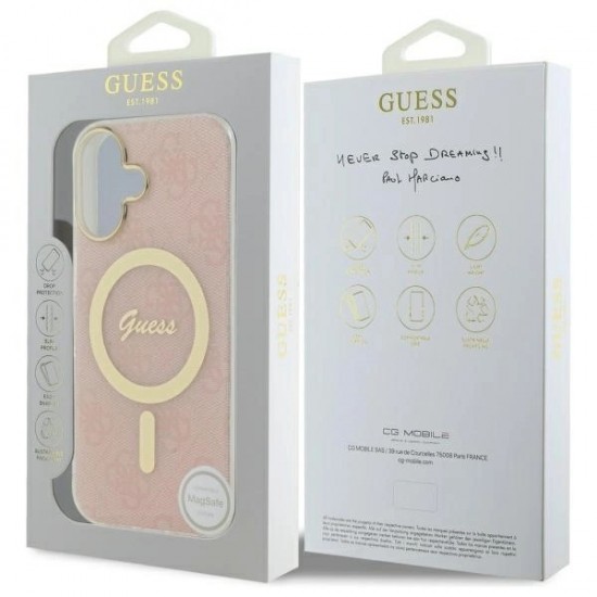 Guess IML 4G MagSafe iPhone 16 Plus Case - Pink