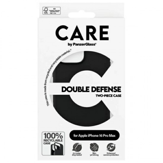 CARE by PanzerGlass Feature Double Defense Case for iPhone 16 Pro - Black