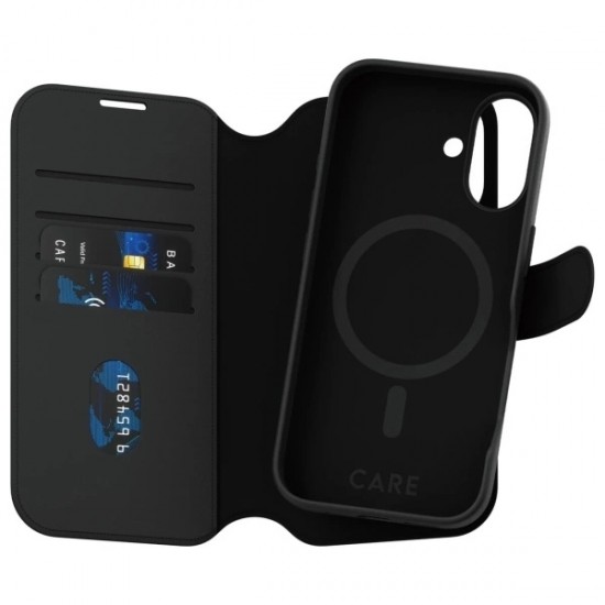 CARE by PanzerGlass Feature Tango 2in1 Wallet MagSafe Case for iPhone 16 - Black