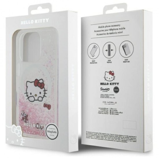 Hello Kitty Liquid Glitter Sweet Kitty Bows MagSafe iPhone 16 Pro Case - White