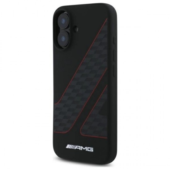AMG Checkered Flag Pattern MagSafe iPhone 16 Case - Black