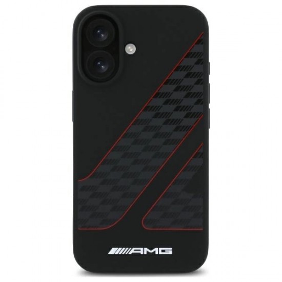 AMG Checkered Flag Pattern MagSafe iPhone 16 Case - Black