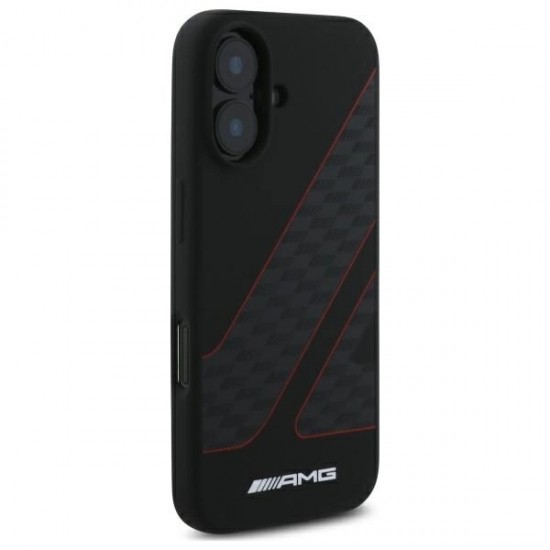 AMG Checkered Flag Pattern MagSafe iPhone 16 Case - Black