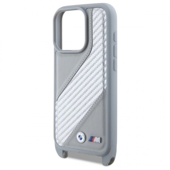 BMW M Edition Carbon Stripe & Strap iPhone 16 Pro Case - Gray