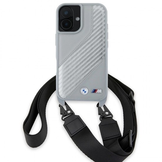 BMW M Edition Carbon Stripe & Strap iPhone 16 Case - Gray