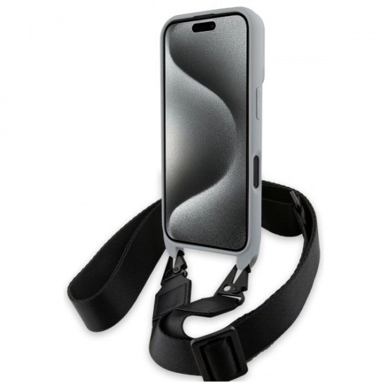 BMW M Edition Carbon Stripe & Strap iPhone 16 Case - Gray