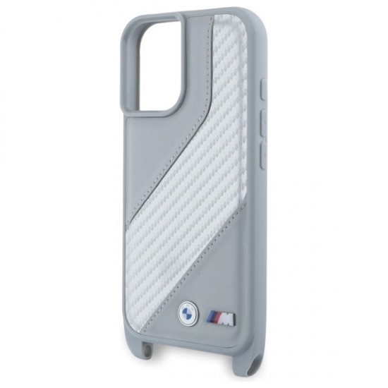 BMW M Edition Carbon Stripe & Strap iPhone 16 Case - Gray