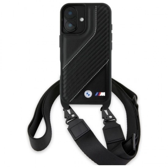 BMW M Edition Carbon Stripe & Strap iPhone 16 Case - Black