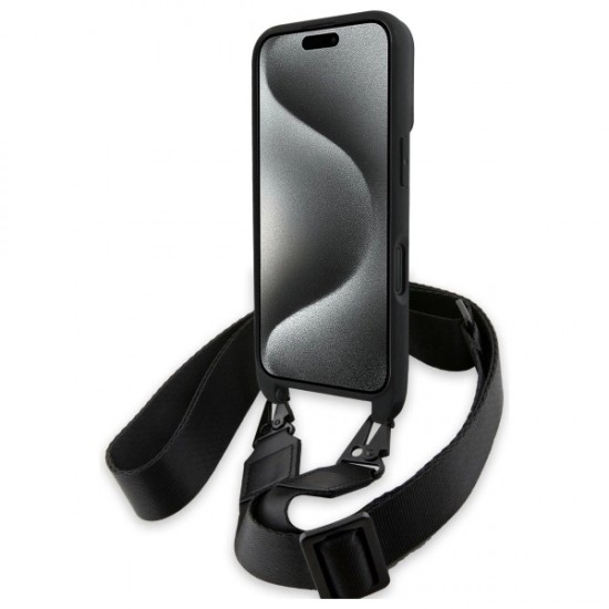 BMW M Edition Carbon Stripe & Strap iPhone 16 Case - Black