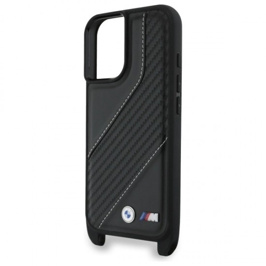 BMW M Edition Carbon Stripe & Strap iPhone 16 Case - Black