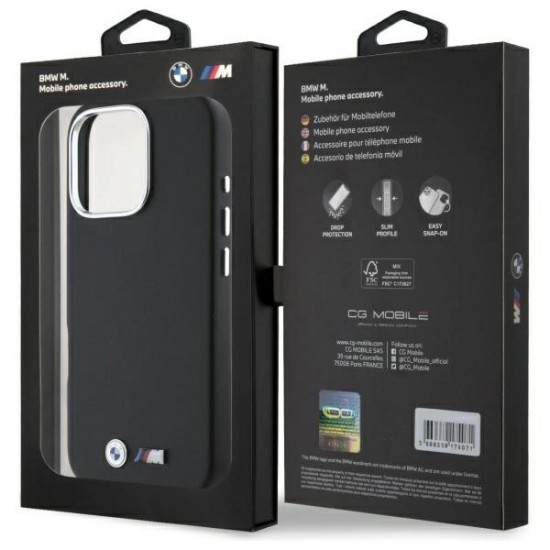 BMW M Smooth Full Wrapped Metal MagSafe Case for iPhone 16 Pro Max - Black