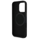 BMW Silicone Cut Tricolor Lines MagSafe Case for iPhone 16 Pro - Black