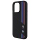 BMW Silicone Cut Tricolor Lines MagSafe Case for iPhone 16 Pro Max - Black