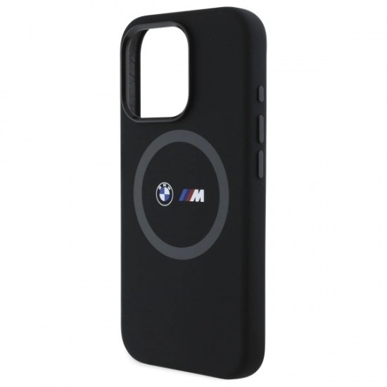 BMW M Silicone Printed Ring MagSafe Case for iPhone 16 Pro Max - Black