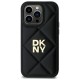 DKNY Quilted Stack Logo iPhone 14 Pro Case - Black
