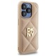 DKNY Quilted Stack Logo iPhone 15 Pro Max Case - Beige