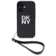 DKNY Wrist Strap Stock Logo iPhone 16 Case - Black
