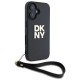 DKNY Wrist Strap Stock Logo iPhone 16 Case - Black