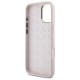 Guess Silicone Script Metal Logo & Frame iPhone 16 Case - Pink