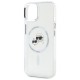 Karl Lagerfeld IML Metal Karl&Choupette Head MagSafe iPhone 14 Case - White