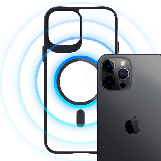 3mk Satin Armor MagCase with MagSafe for iPhone 12 Pro Max - Clear with Black Frame