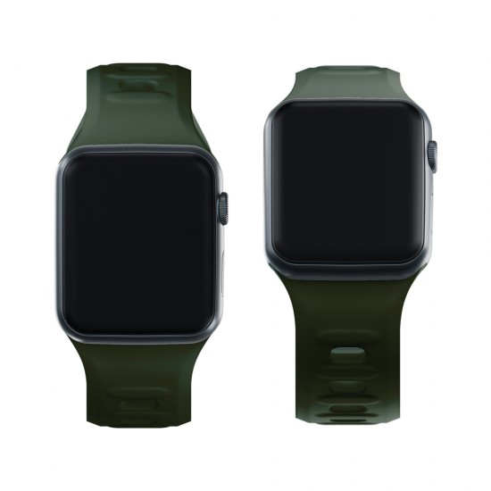 3mk Silicone Watch Strap for Apple Watch 42 / 44 / 45 / 49 mm - green