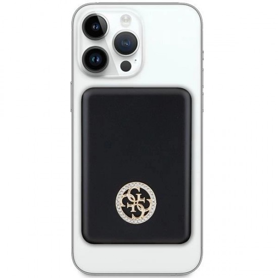 Guess MagSafe 4G Strassed Metal Logo induction power bank 15W 5000mAh - black